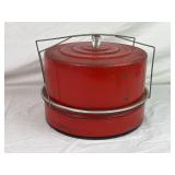 Red Metal Cake Pan Carrier/ Cake Saver.