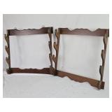 Pair of Wall-Mounted Wooden Gun Racks