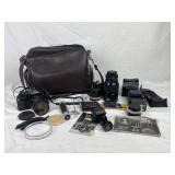 Canon A-1 35mm SLR film Camera W/Accessories