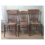 Pressed Back Cain Seat Chairs (Seats Need Repair)