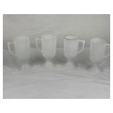 Milk Glass Pedestal Mugs.