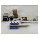 Flashbulbs, Exposure Meter, Development Timer.