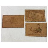 Early 20Th C. Leather Post Cards.