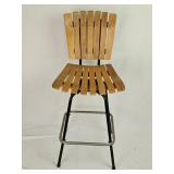 Metal Base Wooden Stool 25" Seat Height