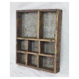 Rustic Wooden Shelf, Galvanized Back