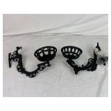 Cast-Iron Victorian Wall Mount Oil Lamp Brackets