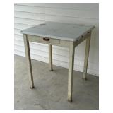 Porcelain Enamel Dinning Table. 27In W, 25In D.
