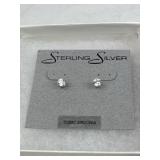 Sterling Silver, Cubic Zirconia Earrings.