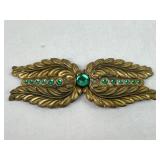 Edwardian Leaf design Gold tone Belt Buckle-