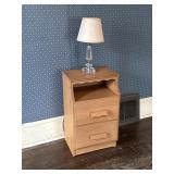 Two Drawer Nightstand & Lamp.