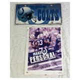 Signed Indianapolis Colts Poster & License Plate