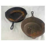 Vintage Lodge & Wagner Cast Iron Skillet &