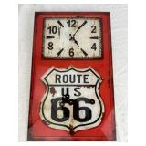 Glass Route 66 Clock 16in x10in