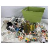 Plastic Bucket of Misc Hardware & More