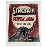 Pennsylvania Sinclair Motor Oil Metal Sign