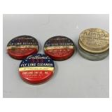 3 VTG Cortland "333" Fly Line Cleaner Tins