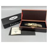 Falkner Stainless Steel, Gold-Plated Pocket Knife