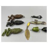 Top Water Rubber Frog Lures & Minnow Spinner