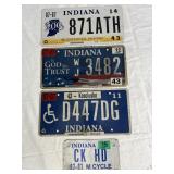 4 Indiana License Plates