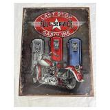 Metal Last Stop Gasoline Sign 12.5in x16in