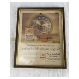 Framed Paper Mobilgas Advertisement