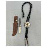 VTG Colonial Fixed Blade Miniature Knife &BoloTie