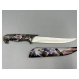 Patriotic Fixed Blade Hunting Knife & Sheath