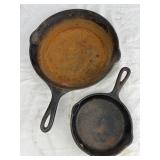 2 Cast Iron Wagner Skillets