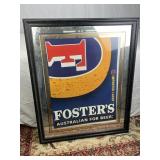 Large Mirror w/ Fosters Beer Poster 33in x40in