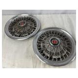 Pair of Vintage Ford Wire Spoke Hub Caps