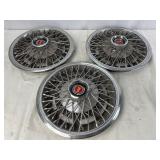 3 Vintage Ford Wire Spoke Hub Caps