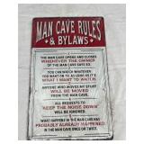 Small Metal Man Cave Rules Sign 10" x 6"