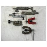 Pipe Tubing Cutter, Tube Flaring Yoke Tools, &