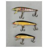 3 Rapala Floating Minnow Fishing Lures