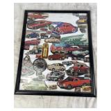 Framed Vintage Vehicle Paper Cutouts