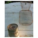 Wire Mesh Fishing Basket & Minnow Bucket