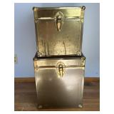 2 Vintage Brass Toned Trunks