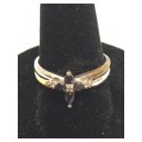925 Ring w Stone Cross 2.09g Matthew 19:26