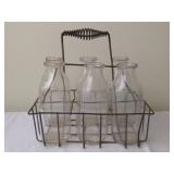 Milk Bottles in Wire Carrier