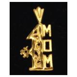 14kt Gold #1 Mom Pendant 0.87g