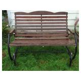 Metal and Wood Outdoor Glider