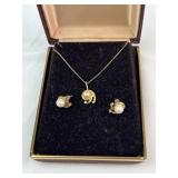 14k Necklace & Earrings 2.22g
