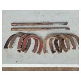 Vintage Pitching Horseshoes (8) & Stakes
