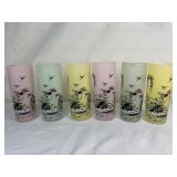Vintage Southern Bell Frosted Pastel Glasses