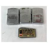 Zippo, & Other Brand Advertisement Lighters &