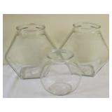 3 Glass Fish Bowls