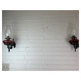 Pair of Wall-mounted Oil Lamps