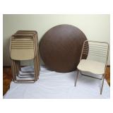 40" Round Card Table with 7 Chairs