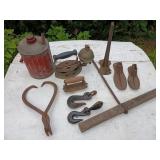 Primitive Lot Shoe Lathe, Hay Hook & More