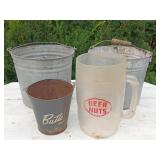 Metal Pails, Butt Bucket & Beer Nuts Pitcher